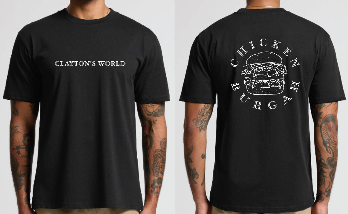 Black Chicken Burgah T-Shirt – Claytons World
