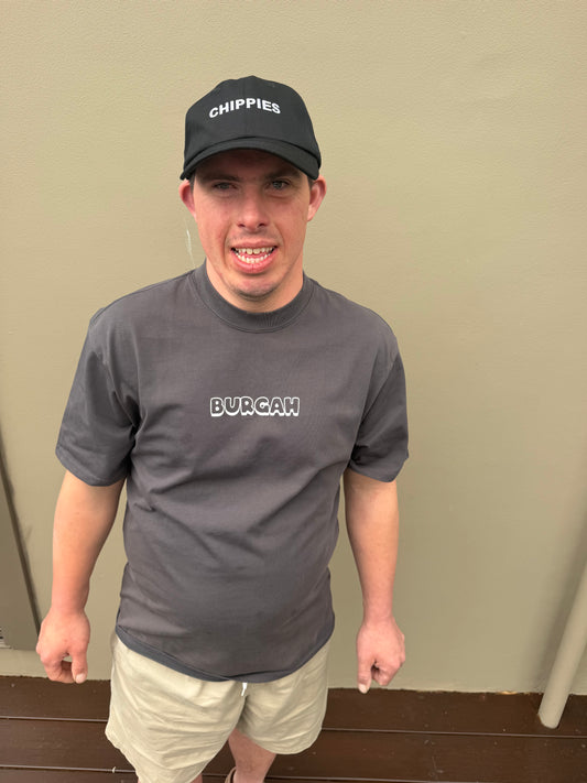 Grey Animated chicken burgah Tee