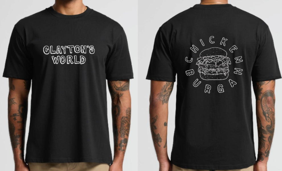 Black Chicken Burgah T-Shirt – Claytons World