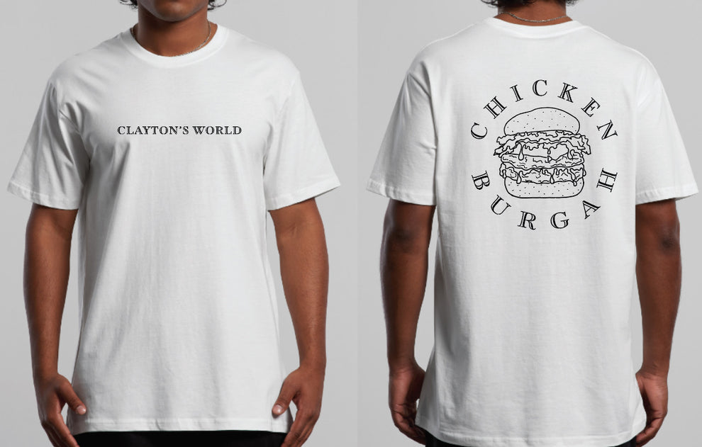 White Chicken Burgah T-Shirt – Claytons World